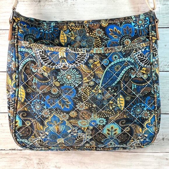 Malirona Canvas Floral Handbag Multi Pockets Women's High Quality Tote Blue - Picture 8 of 16